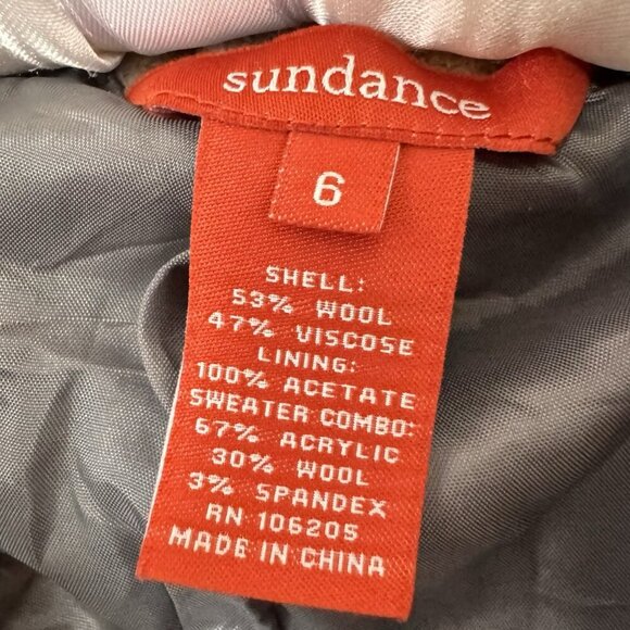 Sundance Wool Blend Plaid Knit Sweater Blazer Jacket Size 6 Blue - Picture 9 of 10